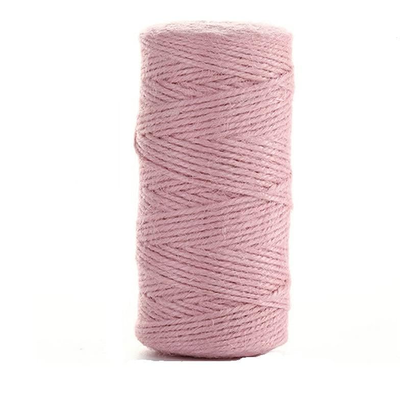 Micomon 300 Feet Natural Jute Light Pink Twine String for Crafts Gift Christmas Decoration Durable String for Gardening Applications(Pink) - Image 2